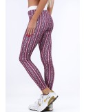 Pink sports leggings with patterns MR11514 - Online store - Boutique